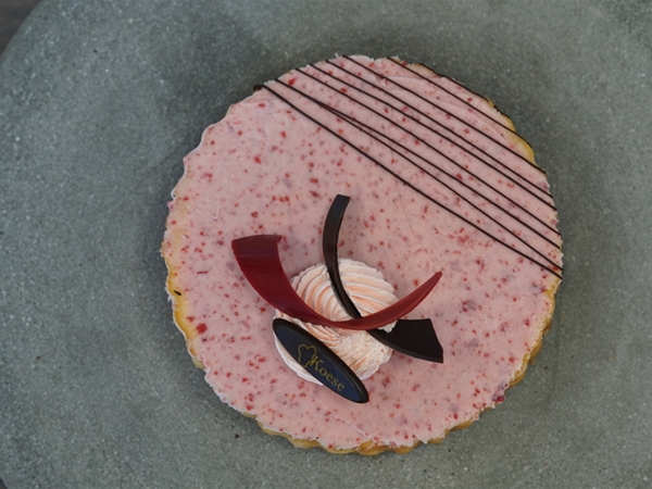 Roodfruit cheesecake taartje