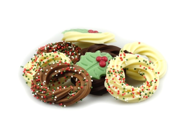 Chocolade kerstkransjes 100 gram